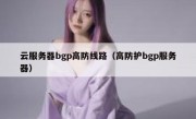 云服务器bgp高防线路（高防护bgp服务器）