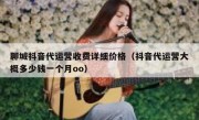 聊城抖音代运营收费详细价格（抖音代运营大概多少钱一个月oo）