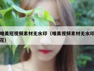 唯美短视频素材无水印（唯美视频素材无水印花）