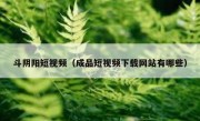 斗阴阳短视频（成品短视频下载网站有哪些）