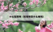 什么短视频（短视频靠什么赚钱）