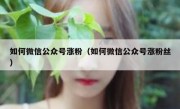 如何微信公众号涨粉（如何微信公众号涨粉丝）