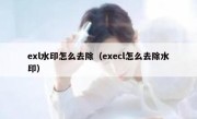 exl水印怎么去除（execl怎么去除水印）