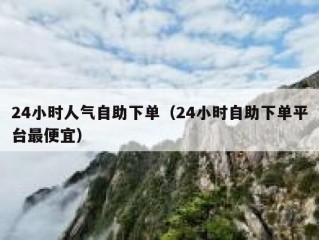 24小时人气自助下单（24小时自助下单平台最便宜）