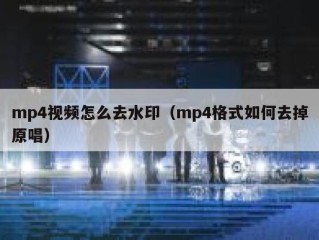 mp4视频怎么去水印（mp4格式如何去掉原唱）