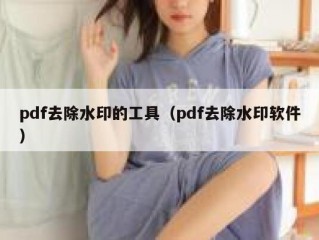 pdf去除水印的工具（pdf去除水印软件）