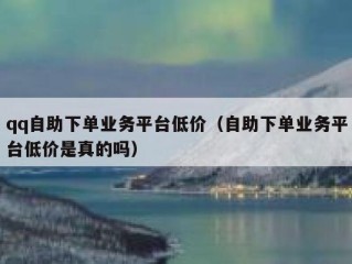 qq自助下单业务平台低价（自助下单业务平台低价是真的吗）