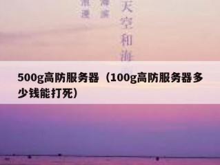 500g高防服务器（100g高防服务器多少钱能打死）