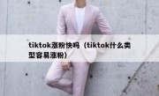 tiktok涨粉快吗（tiktok什么类型容易涨粉）