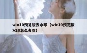 win10预览版去水印（win10预览版水印怎么去除）