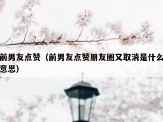 前男友点赞（前男友点赞朋友圈又取消是什么意思）