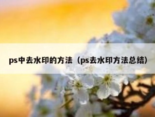 ps中去水印的方法（ps去水印方法总结）