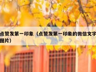 点赞发第一印象（点赞发第一印象的微信文字图片）