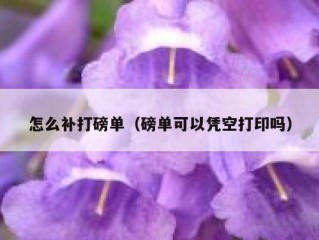 怎么补打磅单（磅单可以凭空打印吗）