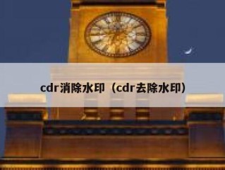 cdr消除水印（cdr去除水印）