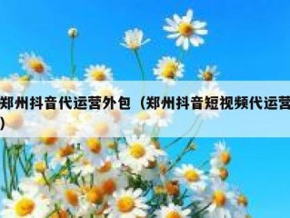 郑州抖音代运营外包（郑州抖音短视频代运营）