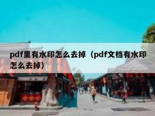 pdf里有水印怎么去掉（pdf文档有水印怎么去掉）