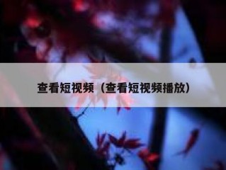 查看短视频（查看短视频播放）