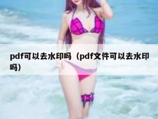 pdf可以去水印吗（pdf文件可以去水印吗）