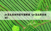 pr怎么去水印且不留痕迹（pr怎么把去水印）