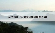 pr去水印（pr去水印中间值怎么用）