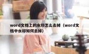 word文档上的水印怎么去掉（word文档中水印如何去掉）