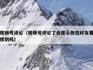 视频号评论（视频号评论了会提示微信好友看得到吗）