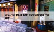 wecam去水印破解版（去水印视频软件破解版）