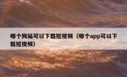 哪个网站可以下载短视频（哪个app可以下载短视频）