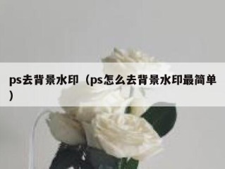 ps去背景水印（ps怎么去背景水印最简单）