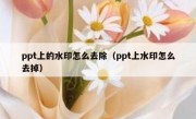 ppt上的水印怎么去除（ppt上水印怎么去掉）