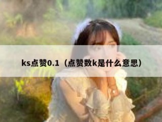 ks点赞0.1（点赞数k是什么意思）