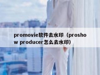 promovie软件去水印（proshow producer怎么去水印）