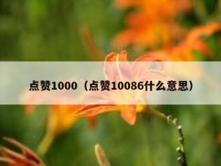 点赞1000（点赞10086什么意思）