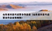 山东省抖音代运营合作企业（山东省抖音代运营合作企业有哪些）