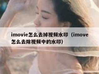 imovie怎么去掉视频水印（imove怎么去除视频中的水印）