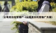 公司竞价托管推广（公司竞价托管推广方案）