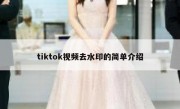 tiktok视频去水印的简单介绍