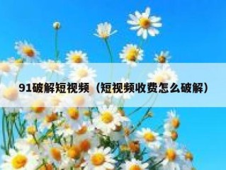 91破解短视频（短视频收费怎么破解）