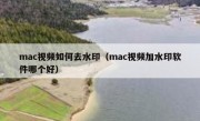 mac视频如何去水印（mac视频加水印软件哪个好）