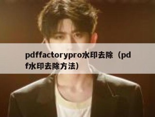 pdffactorypro水印去除（pdf水印去除方法）