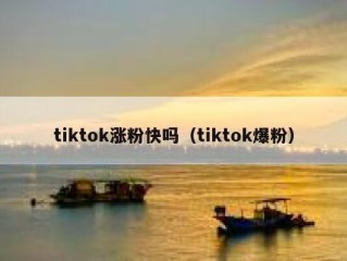 tiktok涨粉快吗（tiktok爆粉）