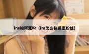 ins如何涨粉（ins怎么快速涨粉丝）