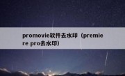 promovie软件去水印（premiere pro去水印）