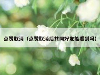 点赞取消（点赞取消后共同好友能看到吗）