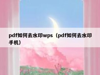 pdf如何去水印wps（pdf如何去水印手机）