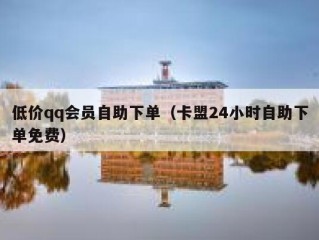 低价qq会员自助下单（卡盟24小时自助下单免费）