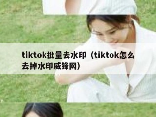 tiktok批量去水印（tiktok怎么去掉水印威锋网）