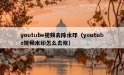 youtube视频去除水印（youtube视频水印怎么去除）