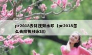 pr2018去除视频水印（pr2018怎么去除视频水印）